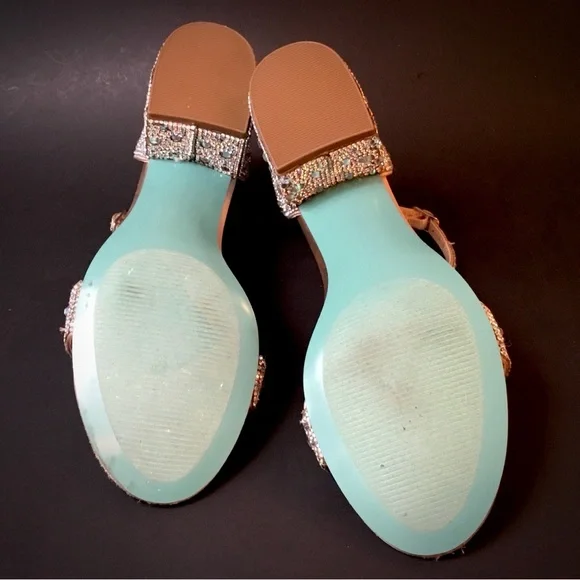 Blue by Betsey Johnson ‘Mari’ Heeled Sandals in Champagne - Picture 12 of 16